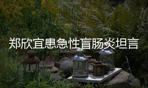 盲肠程十郑欣住院公开手术视频苦 急性宜患炎坦言过分痛